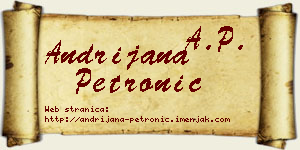 Andrijana Petronić vizit kartica